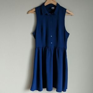 Blue Skater Dress Divided by H&M button down